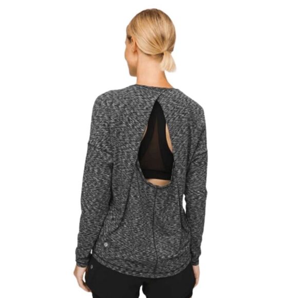 LULULEMON ATHLETICA Get Set Long Sleeve in Spaced Out Dye Dark Gray Size 8 - Picture 1 of 5